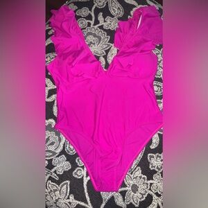 One piece hot pink swimsuit